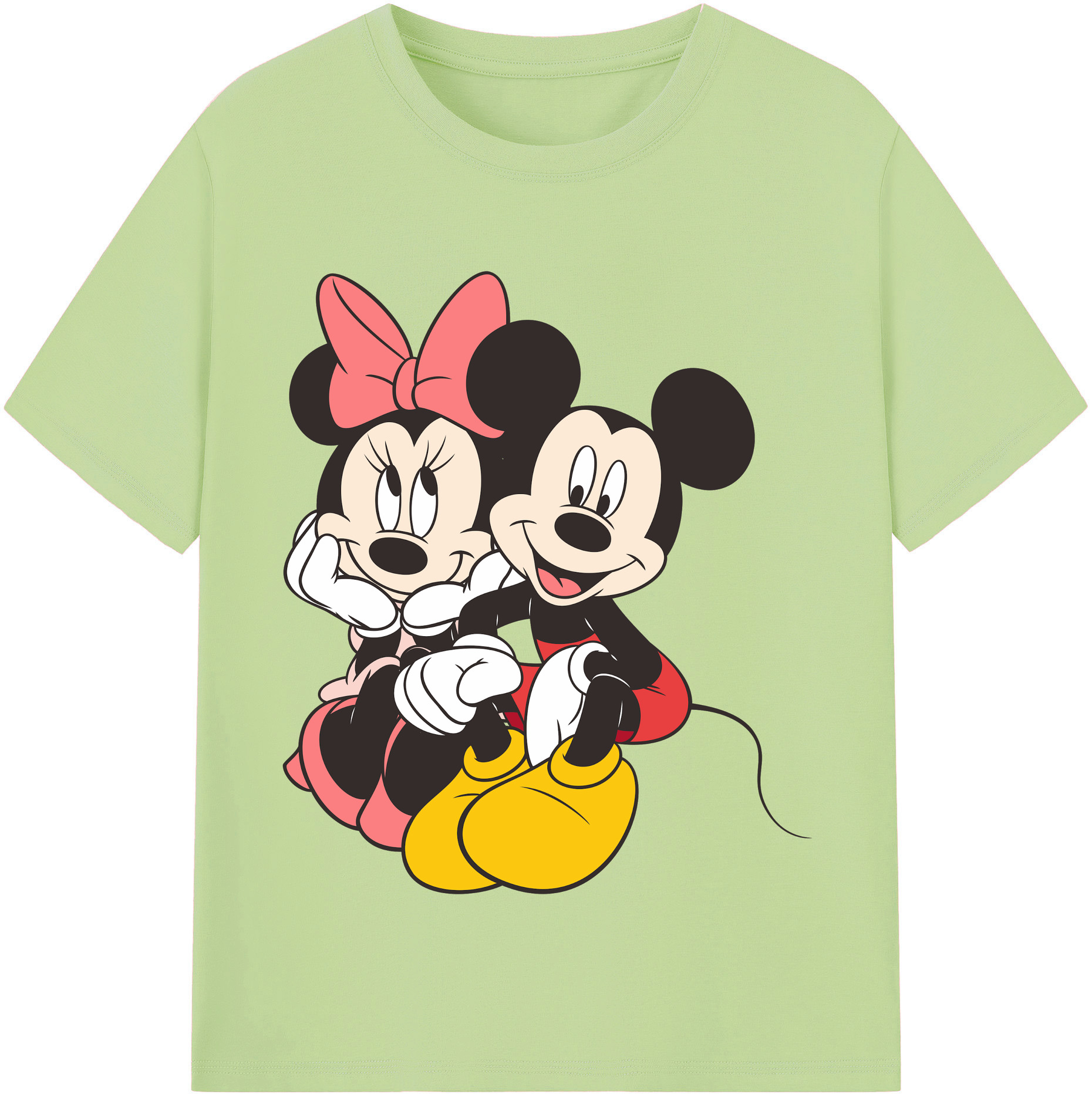 （画像用） ミッキーマウス Mickey Mouse 綿100％半袖Tシャツ（フロントプリント）